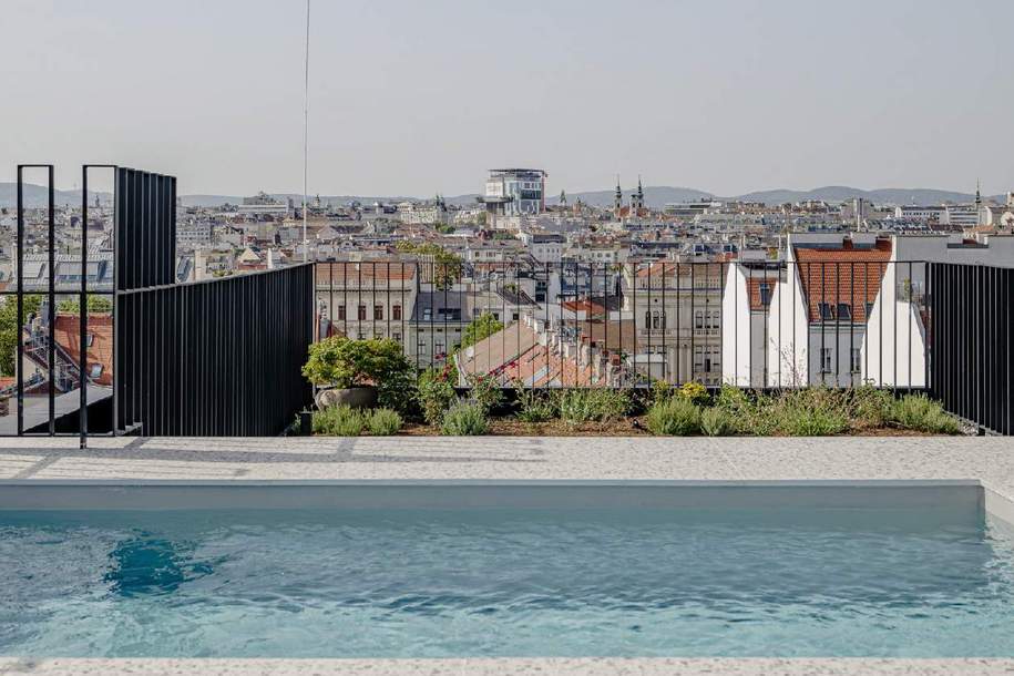 DESIGNERPENTHOUSE MIT POOL· 360° ÜBER DEN DÄCHERN WIENS, Wohnung-miete, 7.490,00,€, 1050 Wien 5., Margareten