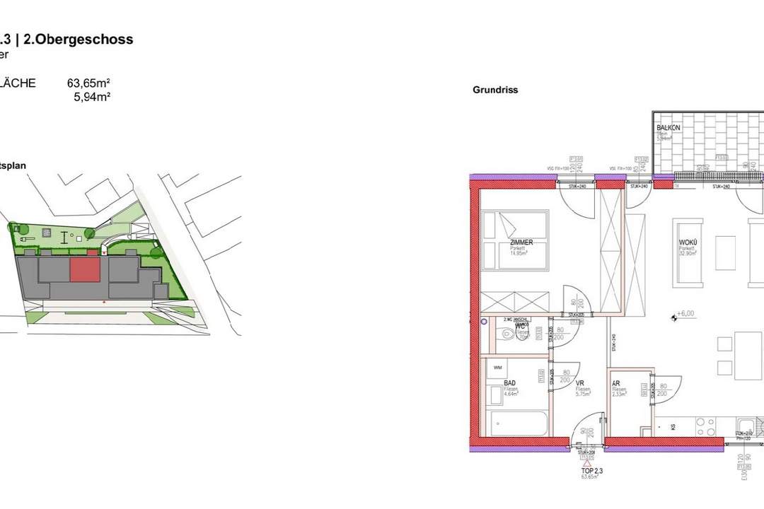 Stilvolle, neuwertige 2-Zimmer-Wohnung mit Balkon in der Dauphinestraße 190 - Top 2.3
