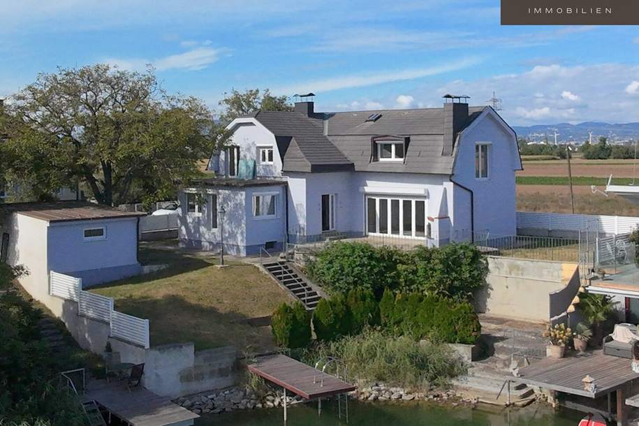 EXKLUSIVES SEEHAUS MIT EIGENEM STEG, Haus-kauf, 1.350.000,€, 2333 Bruck an der Leitha