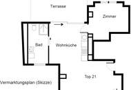 Sandleiten 64 | Klimatisierte 2-Zimmer-Dachgeschosswohnung mit Terrasse in Hofruhelage