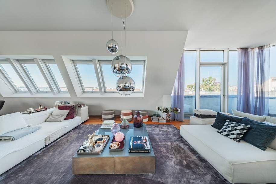 Exklusive Dachgeschoßwohnung mit Blick über Wien!, Wohnung-kauf, 4.290.000,€, 1040 Wien 4., Wieden