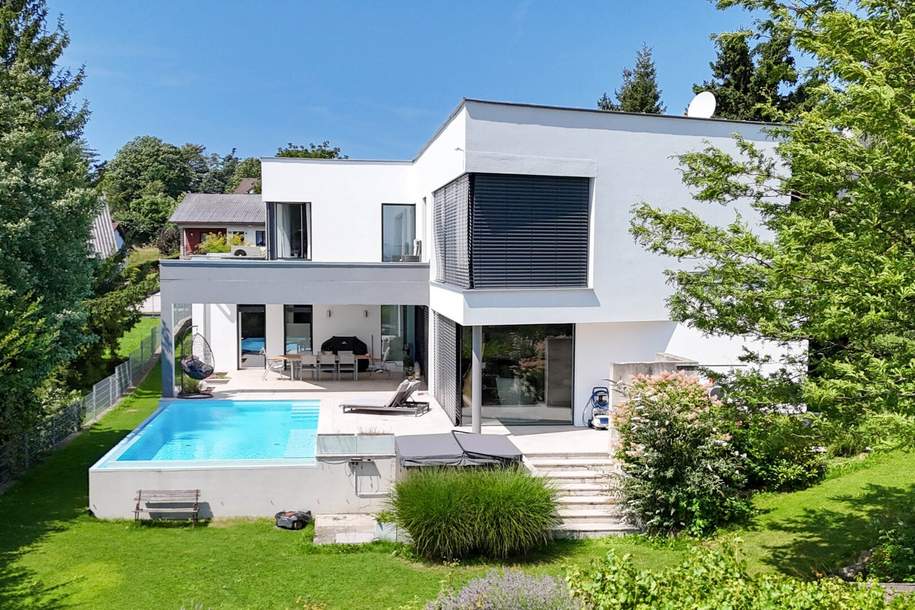 Luxus im Grünen: Architektenvilla mit mediterranem Flair und Alpenpanorama, Haus-kauf, 1.980.000,€, 3033 Sankt Pölten(Land)