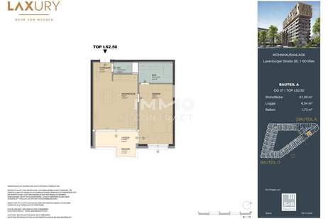 Provisionsfrei! Neubau-Erstbezug Zweizimmer-Wohnung mit perfektem Grundriss - Hauptbahnhof, Wohnung-kauf, 330.000,€, 1100 Wien 10., Favoriten