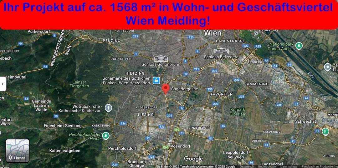 Bauträger aufgepasst - 1568m² in Wohn- und Geschäftsviertel Wien Meidling