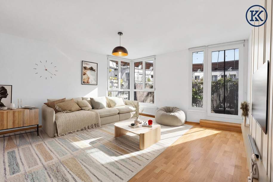 Traumhafte 3-Zimmer-Maisonette mit 3 Terrassen über 2 Etagen (13./14. Stock) im Gasometer, Wohnung-kauf, 545.000,€, 1110 Wien 11., Simmering