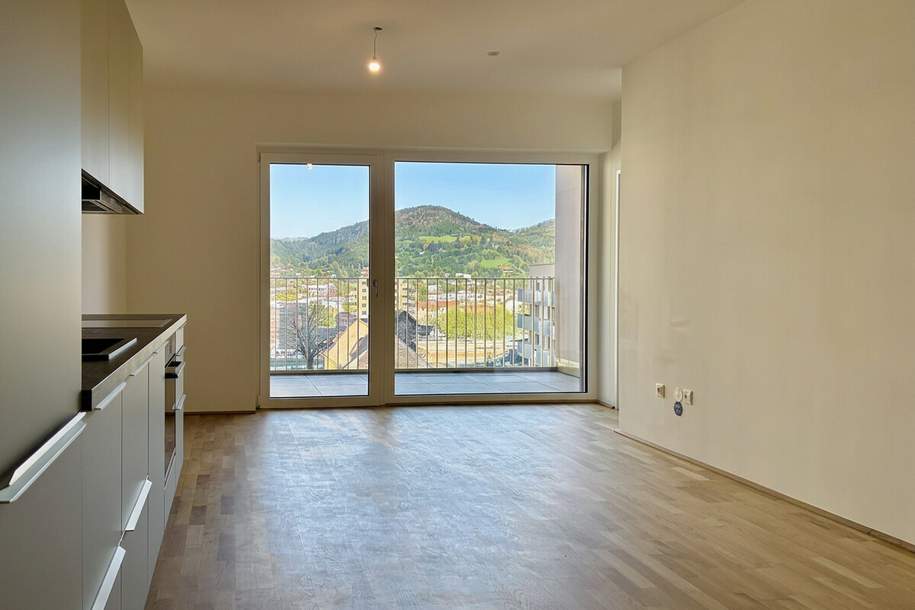 Ein Zuhause mit Ausblick - moderne 2-Zimmer-Mietwohnung im 9. Liftstock!, Wohnung-miete, 1.000,00,€, 8020 Graz(Stadt)