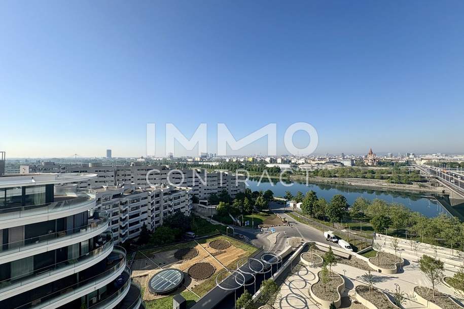 Teilmöbliertes top ausgestattetes Apartment (Erstbezug) mit Donau- und Cityblick - DANUBEFLATS, Wohnung-miete, 1.899,26,€, 1220 Wien 22., Donaustadt