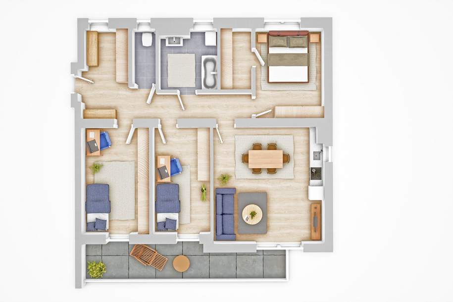 4 Zimmerwohnung - zentrale Lage! MIETE INKL. HEIZUNG UND WARMWASSER!, Wohnung-miete, 1.109,00,€, 8430 Leibnitz