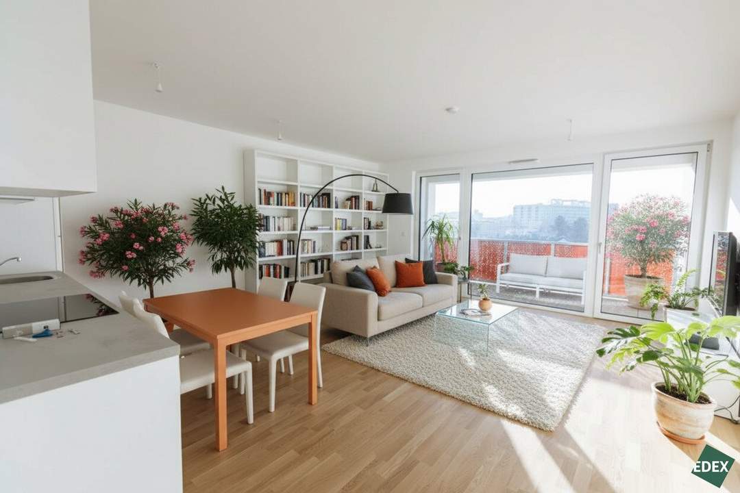 PROVISIONSFREI - ERSTBEZUG - Bezugsfertige 2-Zimmer-Eigentumswohnung mit Homeoffice und Loggia