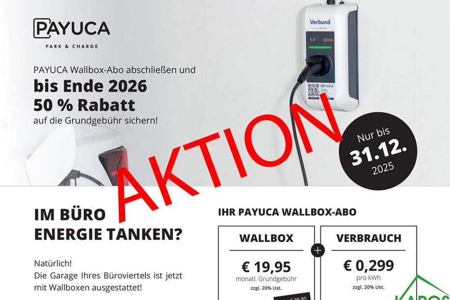 *AKTION BIS JAHRESENDE* GARAGENPLÄTZE MIT E-LADESTATION!!!, Kleinobjekte-miete, 96,00,€, 1210 Wien 21., Floridsdorf