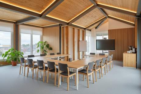 Yogastudio, Fitnessraum oder Seminarraum im medizinischen Bereich | über den Dächern Hainburgs | inkl. Rundumterrasse ca. 136m², Gewerbeobjekt-miete, 1.730,65,€, 2410 Bruck an der Leitha