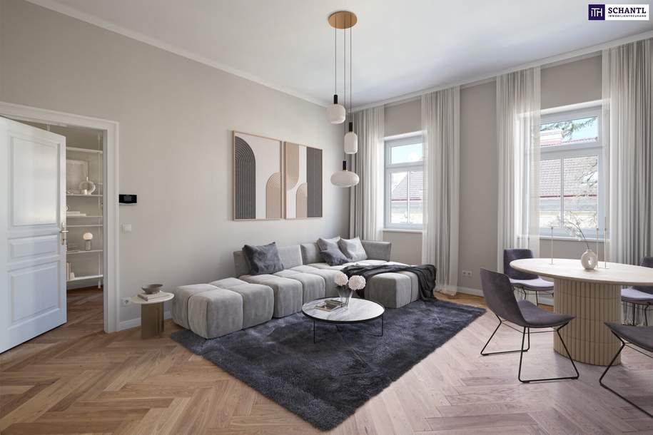 Altbau mit Charme - Erstbezug! Ruhige Seitengasse + U-Bahn um´s Eck + Blick ins Grüne + Ideale Raumaufteilung + Hochwertige Ausstattung + Flügeltüren! Jetzt zugreifen!, Wohnung-kauf, 339.000,€, 1130 Wien 13., Hietzing
