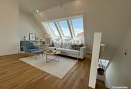 BEIM DONAUUFER: Lichtdurchflutete, klimatisierte Dachgeschoßwohnung mit Dachterrassen über den Dächern von Wien