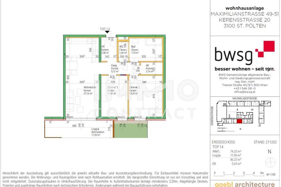 PROVISIONSFREIE Eigentumswohnungen zwischen Landesklinikum und Bahnhof!!, Wohnung-kauf, 262.344,€, 3100 Sankt Pölten(Stadt)