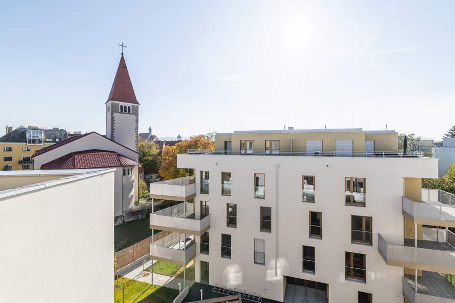 3-Zimmer-Erstbezug in Toplage! Offene Wohnküche | Traumhafte Terrasse mit Fernblick | Hochwertige Ausgestaltung, Wohnung-miete, 1.110,00,€, 2700 Wiener Neustadt(Stadt)