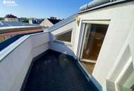 Dachausbau, ca. 40 m² Wohnsalon, 2 Schlafzimmer und ca. 6,5 m² Eckterrasse