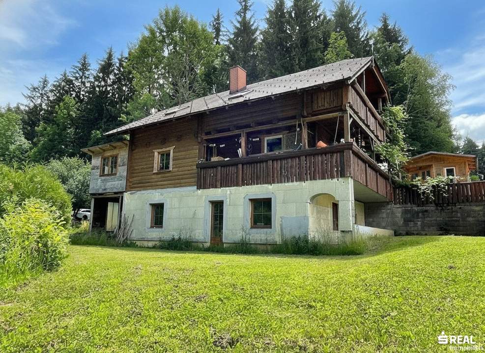 Ihr neues Zuhause in Rojach in der Gemeinde Lendorf - Holzblockhaus mit uriger Gemütlichkeit und kurzem Weg nach Spittal/Drau