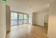 Neuwertige 2-Zimmer-Wohnung mit großer Innenhof-Fensterfront, Balkon und moderner Komplettküche! Nähe Millennium City, Handelskai und Donau. - WOHNTRAUM