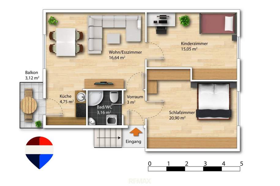 Die Sterne zum Greifen nahe! Teilsanierte 64 m² drei-Zimmer-Wohnung mit Carportplatz neben Mercedes Pappas in Graz-Gösting, Wohnung-kauf, 175.000,€, 8051 Graz(Stadt)