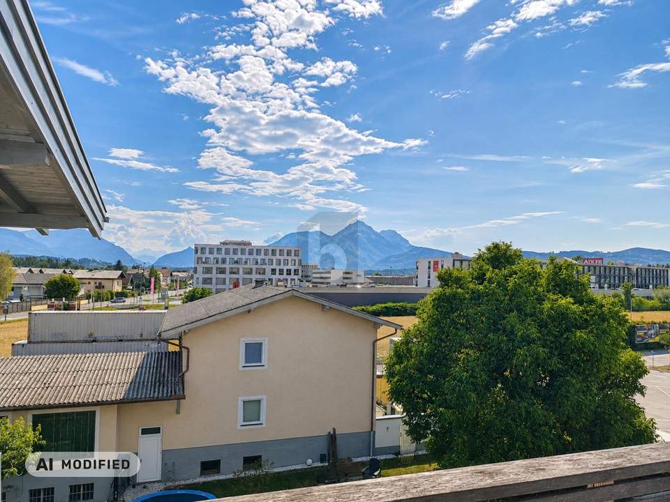 WOHNEN ODER BÜRO: HOCHWERTIGE FLÄCHE MIT HERRLICHEM BERGBLICK RICHTUNG UNTERSBERG