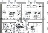 Nähe U1 | Zwei-Zimmer-Dachgeschosswohnung mit Gemeinschaftsdachterrasse