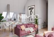 Außergewöhnliche Architektur im Neubau mit hohen Decken! 2 Terrassen auf Wohnebene! Provisionsfrei