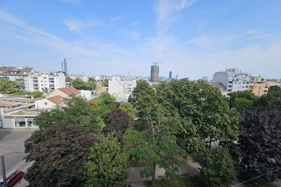 Aussicht auf Park und Skyline, direkt am Sachsenpark, letzter Liftstock, 5 Gehminuten zum Augarten, Wohnung-kauf, 250.000,€, 1200 Wien 20., Brigittenau