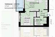 Aspern-Living 2-Zi-Wohnung Erstbezug mit Loggia, Fußbodenheizung &amp; U-Bahn Nähe in 1220 Wien!