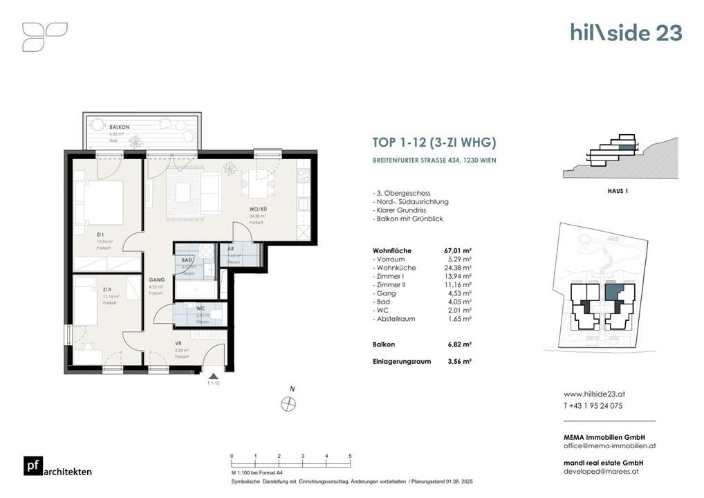Moderne 3-Zimmer-Dachgeschosswohnung mit Balkon zu verkaufen!