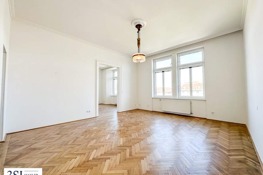 Lichtdurchflutet, Top angebunden und großzügig geschnitten - Elegante 4-Zimmer-Altbauwohnung mit Weitblick - in Top-Lage des 4. Bezirks beim Wiener Hauptbahnhof, Wohnung-kauf, 890.000,€, 1040 Wien 4., Wieden