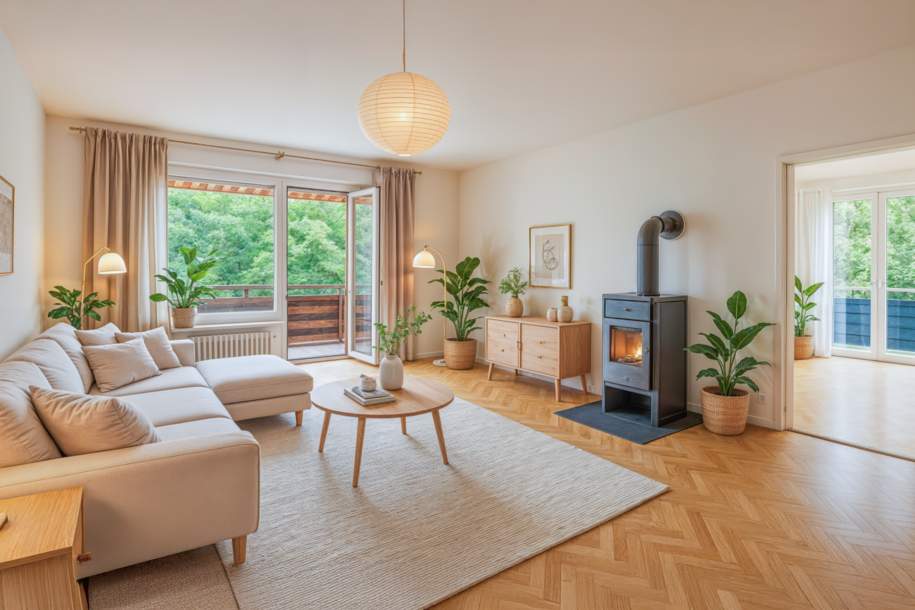 4 Zimmer mit Kaminofen, Loggia, Balkon: Naturgenuss mit City-Anschluss, Wohnung-kauf, 353.400,€, 2500 Baden