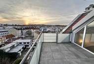 ERSTBEZUG! Exklusive lichtdurchflutete Dachgeschoss-Maisonette mit großzügigen Freiflächen und spektakulärem Weitblick ++ Luxuriöses Wohnen über den Dächern Wiens!