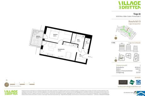 URBAN DAHEIM - VILLAGE IM DRITTEN, Wohnung-kauf, 392.000,€, 1030 Wien 3., Landstraße