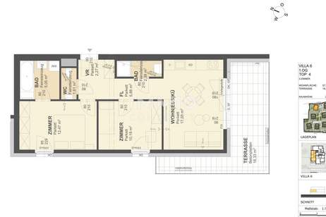 KREMSER WOHNDOMIZIL3Zi- 58qm- Terrassen-Eigentum, 2Bäder, Lift, Tiefgarage, in beliebter Grünruhelage, Wohnung-kauf, 359.000,€, 3500 Krems an der Donau(Stadt)