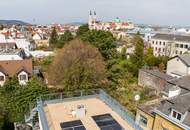 Stadtvilla mit Naturpool im Zentrum Klosterneuburg I Doppelgarage I Fantastischer Rundum-Dachterrassenfernblick auf Stift Klosterneuburg