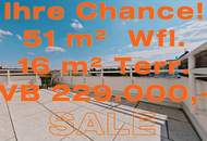 TOP-ZUSTAND +SENSATIONELLE 51 m² DACHWOHNUNG +16 m² TERRASSE +GRÜNRUHELAGE +RIVER-SIDE-NÄHE