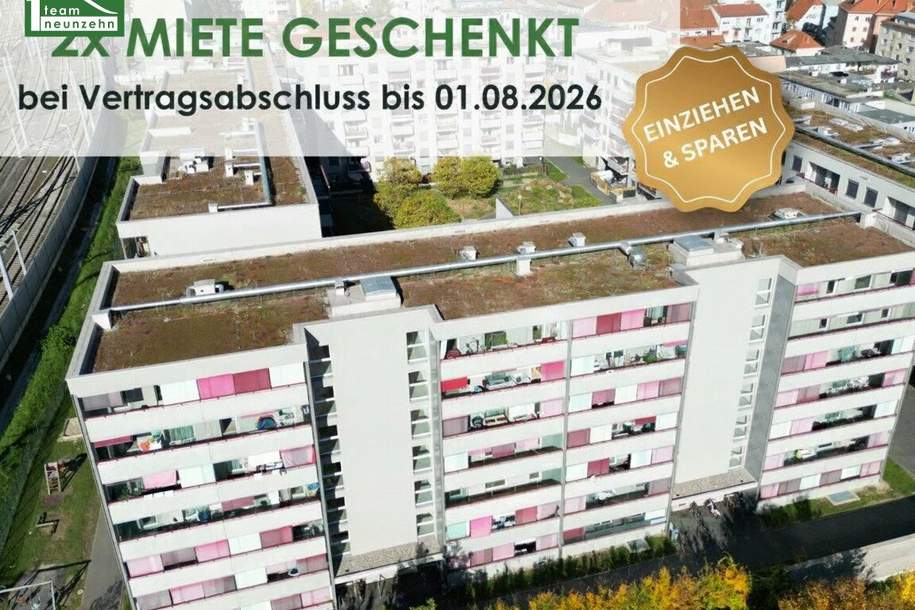 Gut geschnittene 2-Zimmer-Wohnung in zentraler Lage - Ihr neues Zuhause am Eggenberger Gürtel!, Wohnung-miete, 761,26,€, 8020 Graz(Stadt)