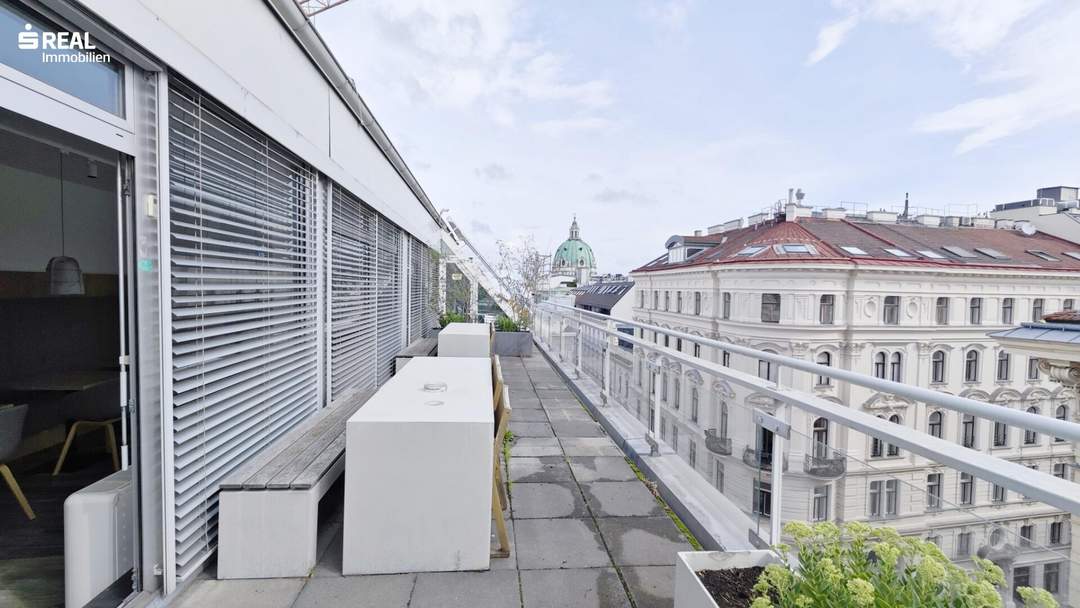Klimatisierte Dachgeschoss-Bürofläche nahe dem Karlsplatz