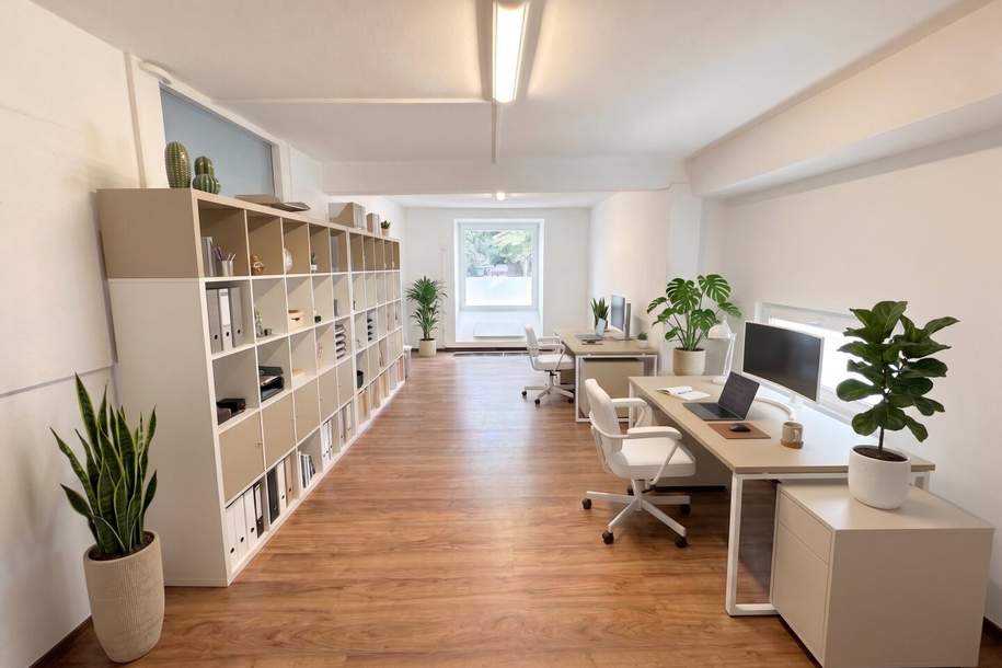 ALL-INCLUSIVE-MIETE: Großzügiges Büro mit Gartenblick, Glasfaser-Internet, Parkplatz u. v. m. – PROVISIONSFREI!, Gewerbeobjekt-miete, 590,00,€, 1190 Wien 19., Döbling