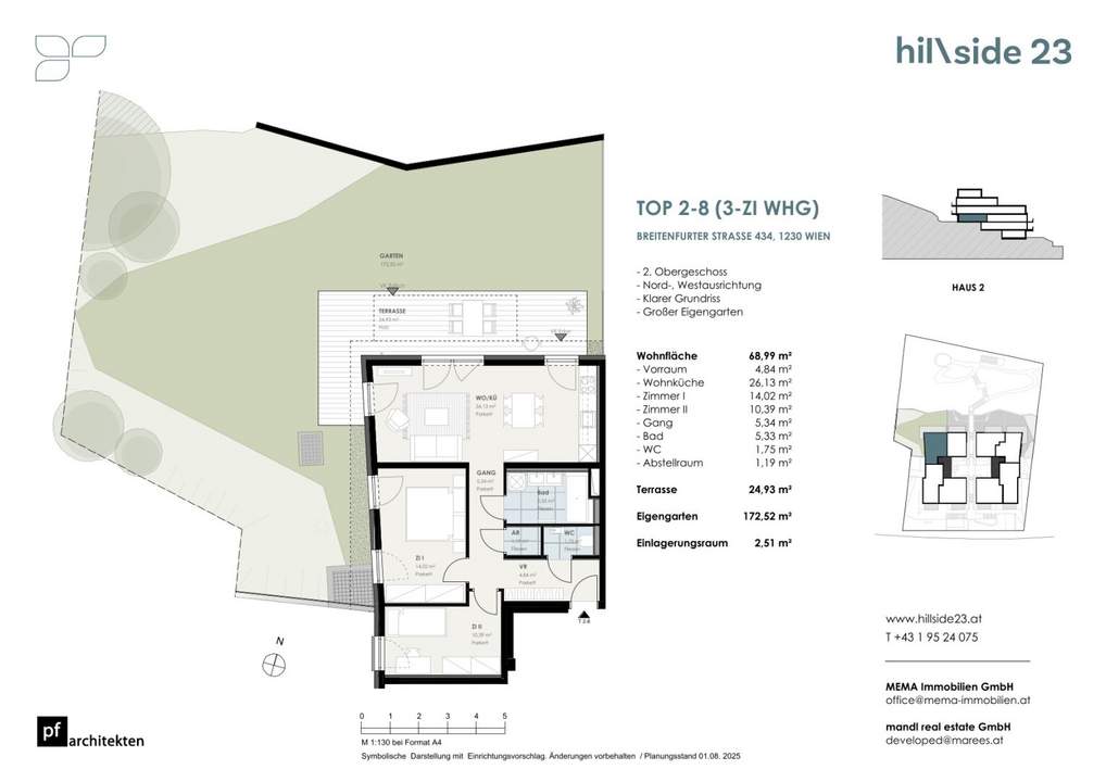 Exklusive 3-Zimmer-Wohnung mit 172 m² Garten zu verkaufen!