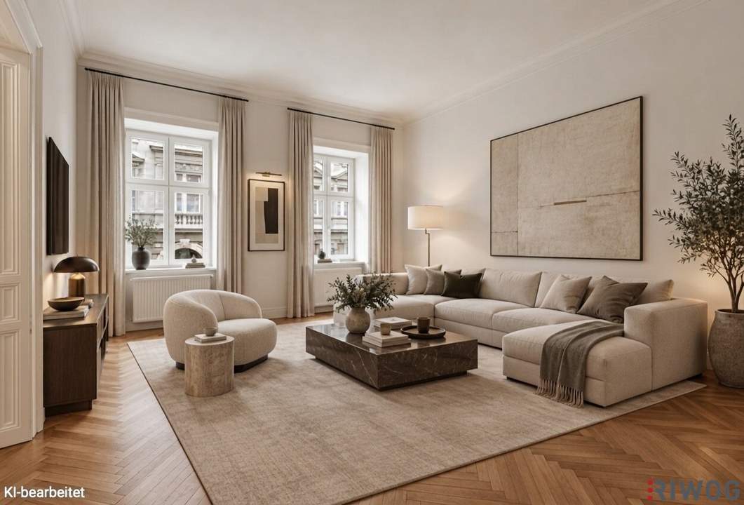 Zu Fuß zum Rochusmarkt & Donaukanal | Großzügiger Altbau mit ca. 3,60 m Raumhöhe | Separate Küche inkl. Küchenzeile | Hofseitiges Schlafzimmer mit Grünblick