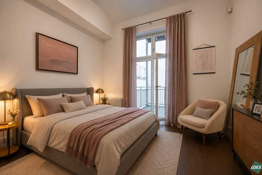 Exklusive Altbauwohnung mit hofseitigem Schlafzimmer und kleinem Balkon, Wohnung-kauf, 569.000,€, 1030 Wien 3., Landstraße