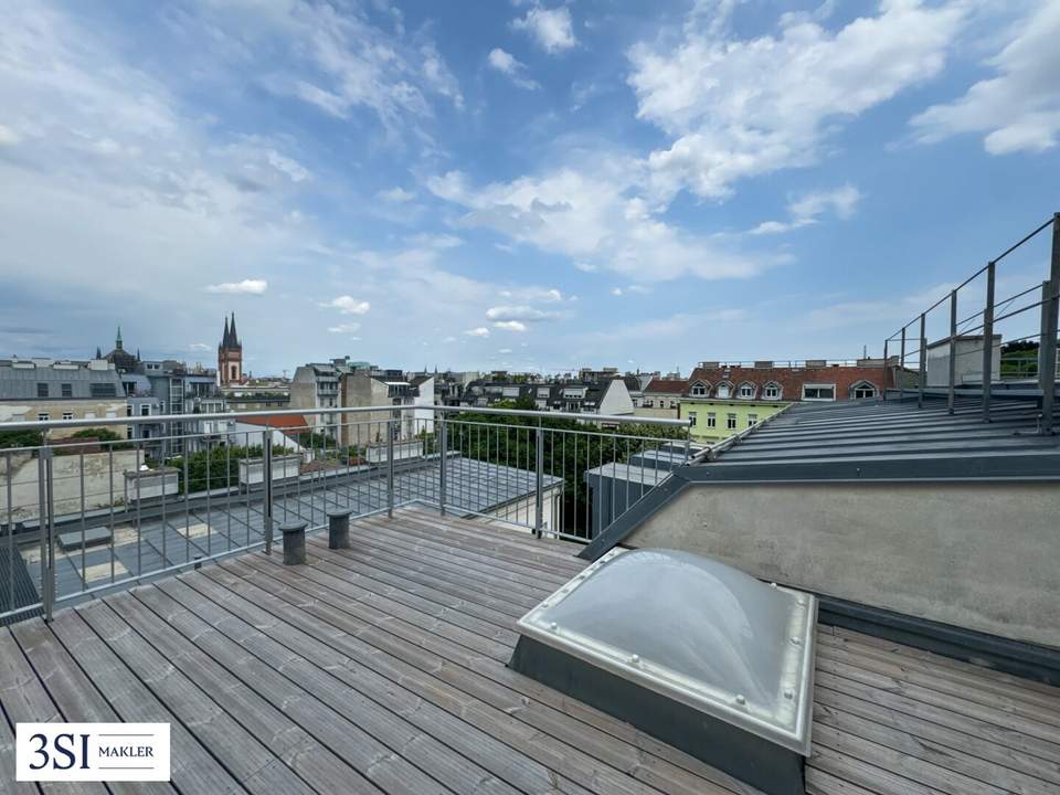 Traumblick! Urbanes Wohnen– 1,5-Zimmer-Juwel im 7. Bezirk mit riesiger Dachterrasse