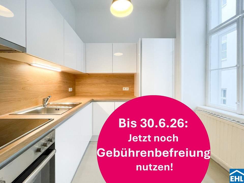 Hofruhelage: 2 Zimmer-Altbauwohnung im Herzen Wiens mit neuer Küche (Balkonanbau möglich!)