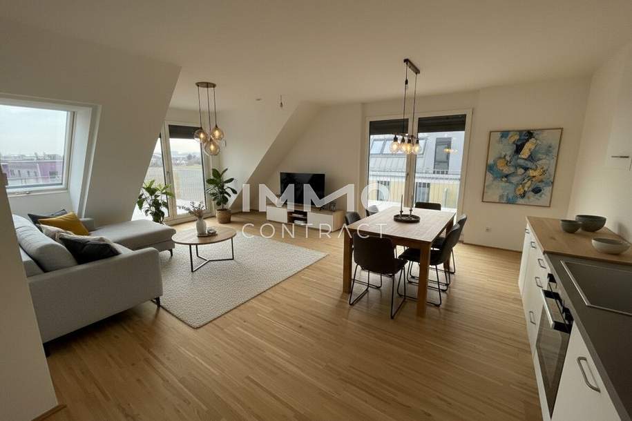 Jetzt Erstbezug sichern: 3-Zimmer-DG mit Kühlung, zwei Dachterrassen &amp; 2 Monate mietfrei, Wohnung-miete, 1.499,00,€, 1220 Wien 22., Donaustadt