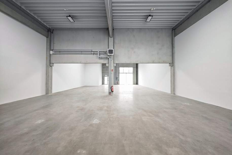 Beidseitig andienbare Lager- und Produktionshalle (ca. 286 m²) mit Büro- und Aufenthaltsräumen, Gewerbeobjekt-miete, 17,50,€, 2100 Korneuburg