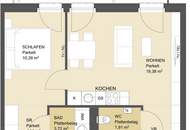 Neu am Markt: 2-Zimmer-Wohnung im Niedrigenergiehaus | Balkon, Fußbodenheizung, Kellerabteil, U2