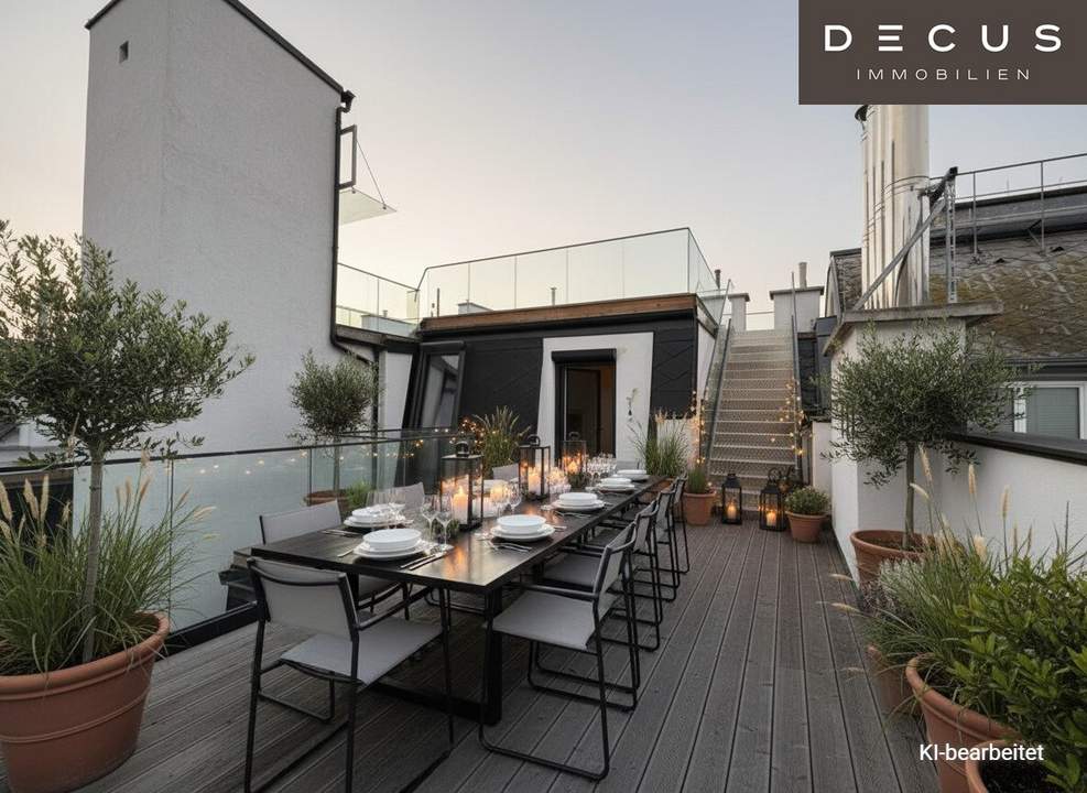 EXKLUSIVES PENTHOUSE | MIT PRIVATER SAUNA UND WHIRLPOOL | TERRASSENFLÄCHE AUF ZWEI EBENEN UND RUNDUM-BLICK | DIREKTER LIFTZUGANG AUS DER WOHNUNG