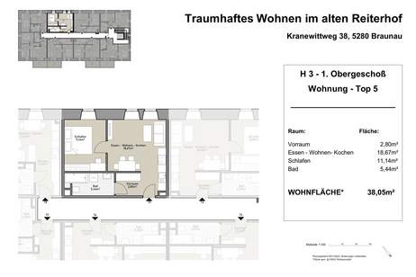 Wohnen im Reitstall KainzGut Braunau/Inn, Wohnung-miete, 750,00,€, 5280 Braunau am Inn