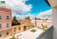 Hochwertige Erstbezugs-Wohnung mit großem Hof-Balkon und Küche nahe Schönbrunn!